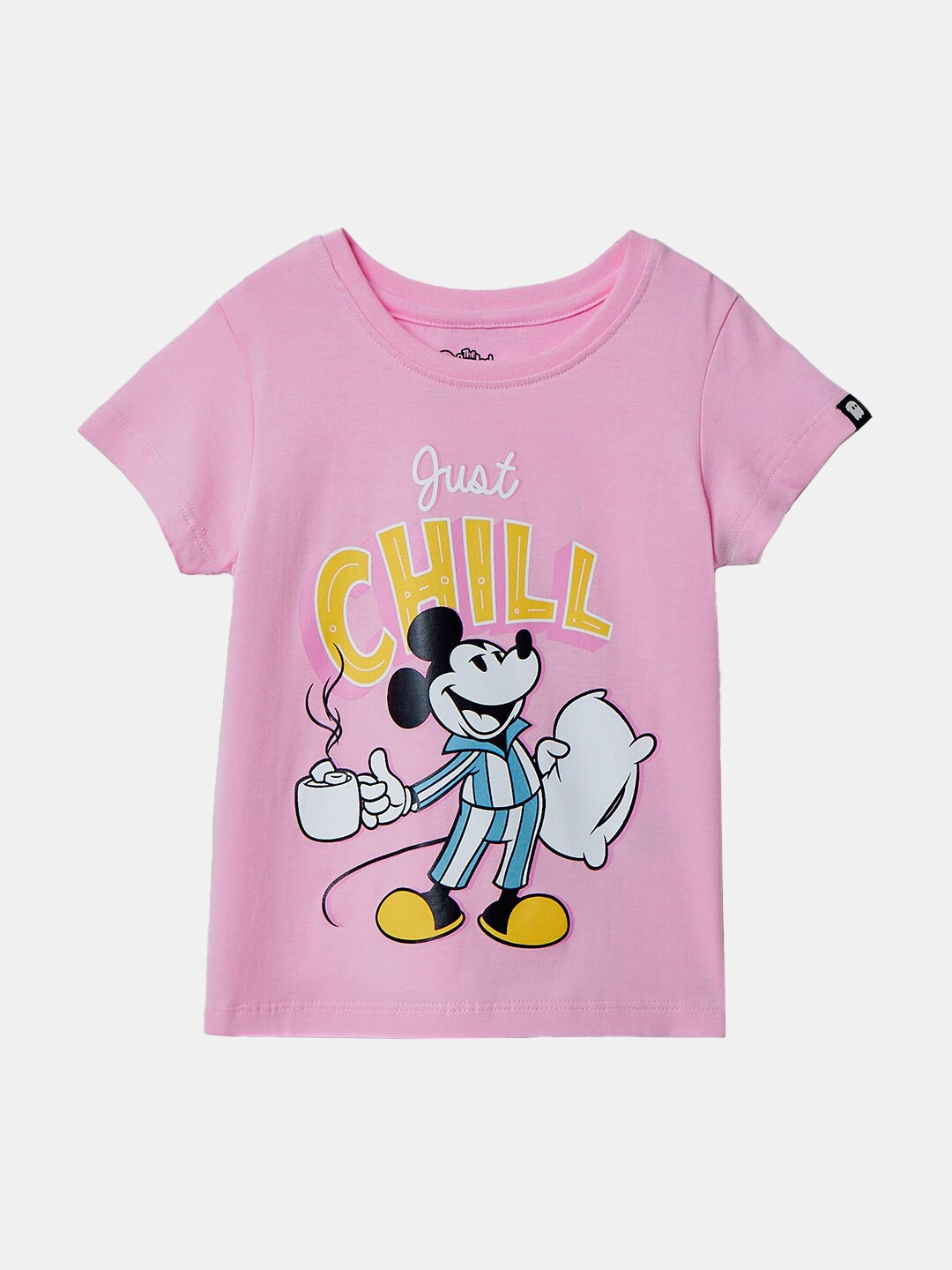 

The Souled Store Girls Pink Printed Cotton T-shirt