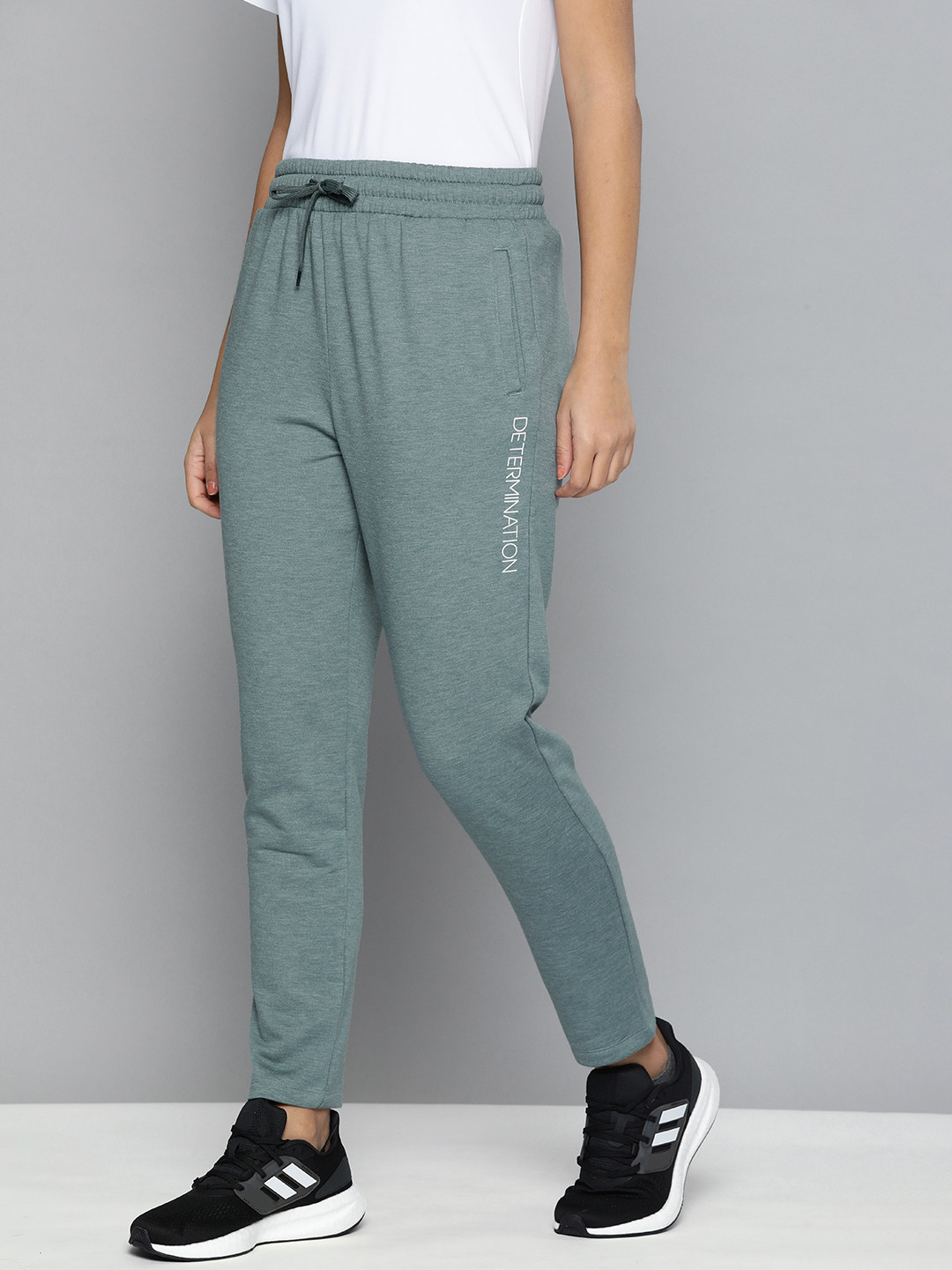 

HRX By Hrithik Roshan Women Globlin Blue Heather Printed Detail Track Pants