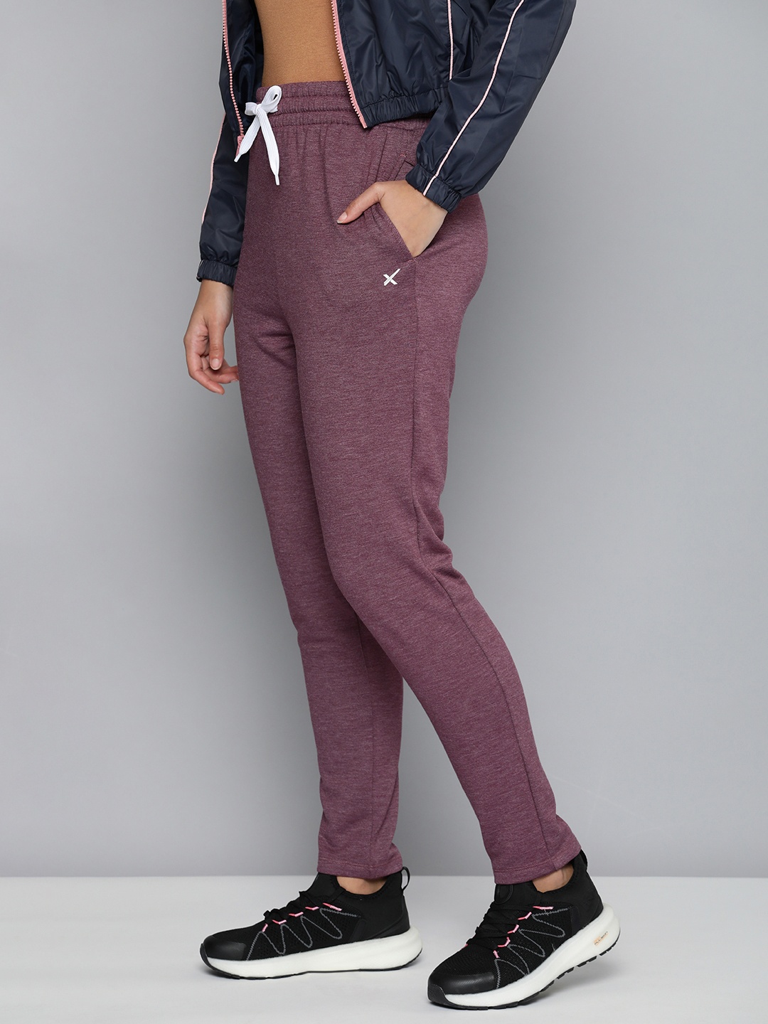 

HRX By Hrithik Roshan Women Burgundy Solid Regular Fit Casual Track Pants