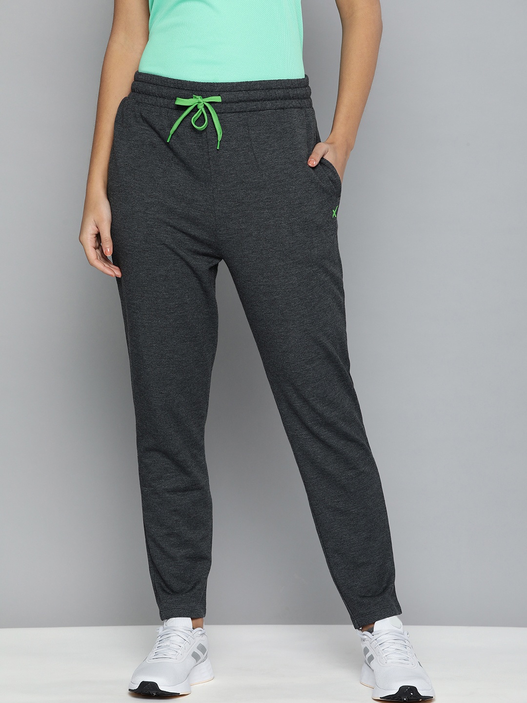 

HRX By Hrithik Roshan Women Charcoal Heather Solid Track Pants
