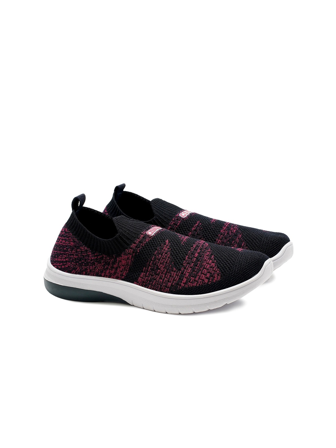 

ASIAN Women Black Woven Design Slip-On Sneakers