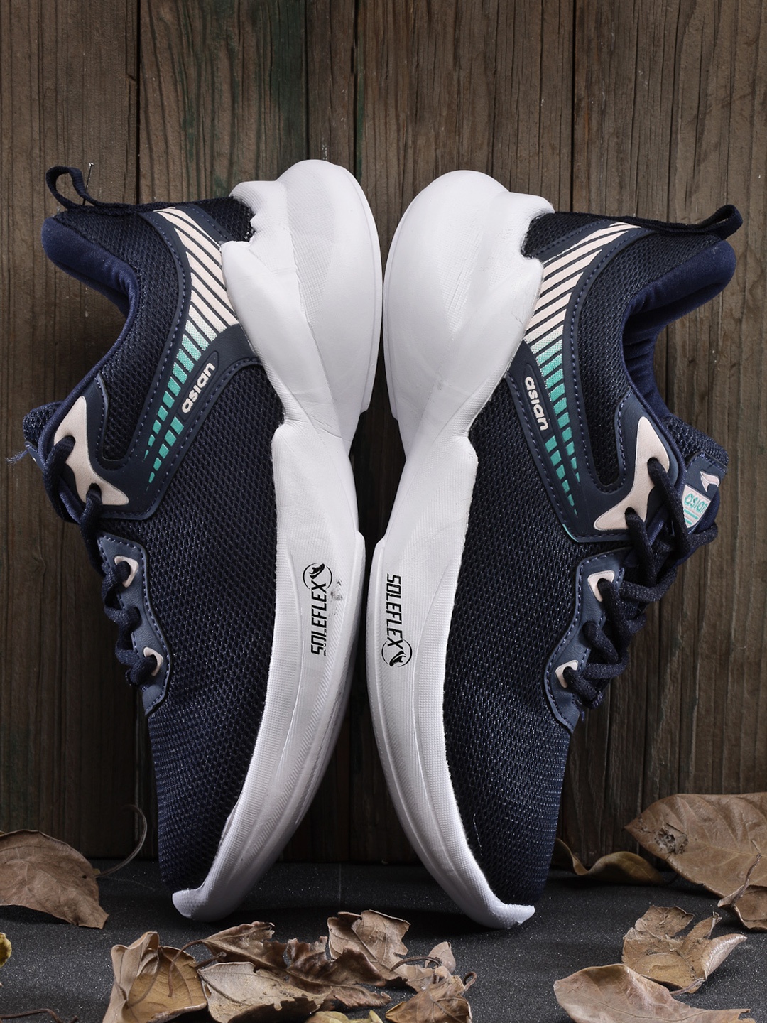

ASIAN Women Navy Blue Woven Design Sneakers