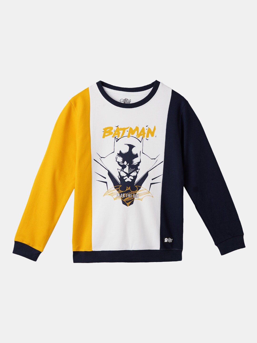 

The Souled Store Boys Batman Fear The Bat Printed Sweatshirt, Yellow