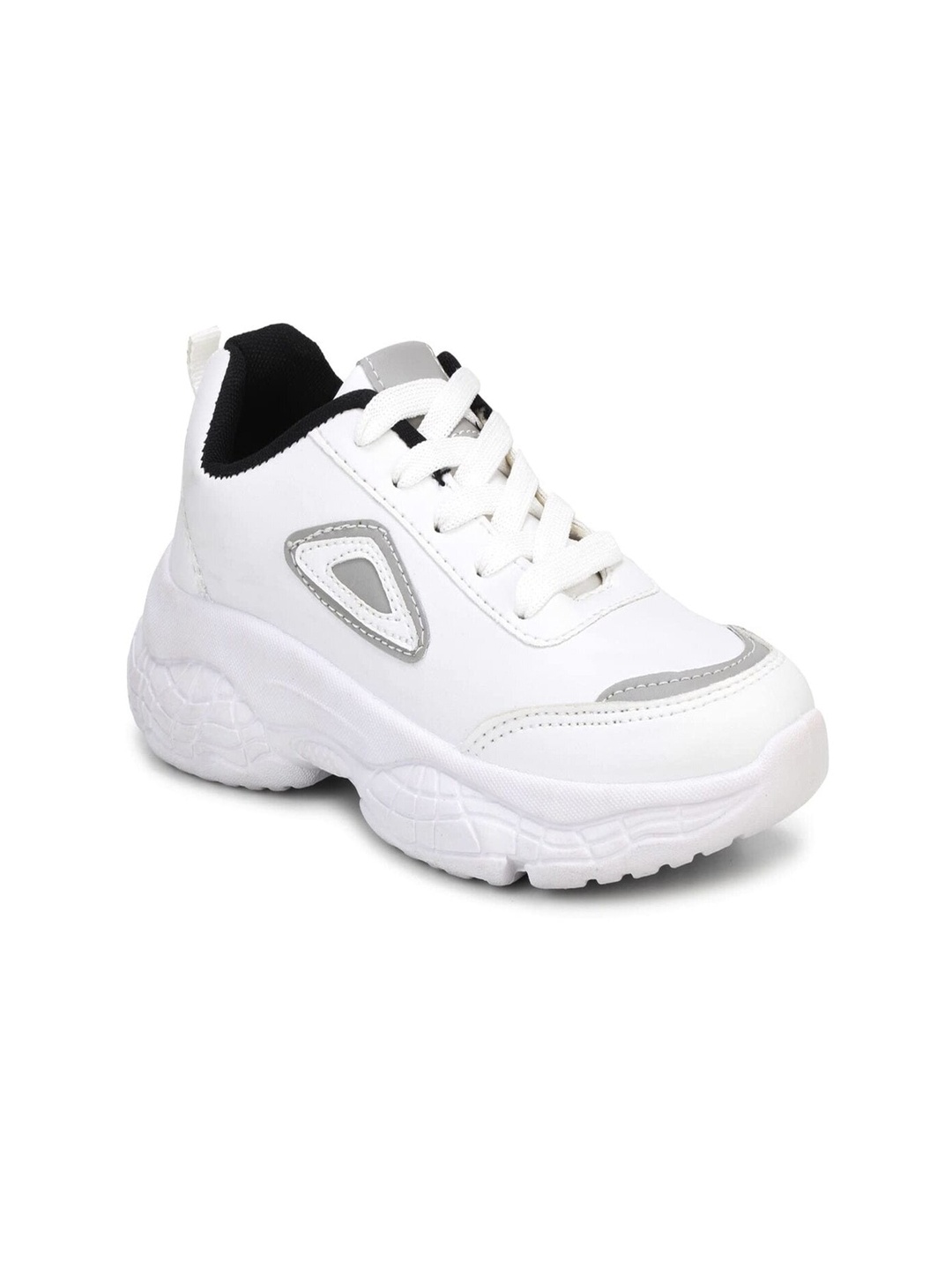 

HASTEN Women White & Grey Solid Sneakers