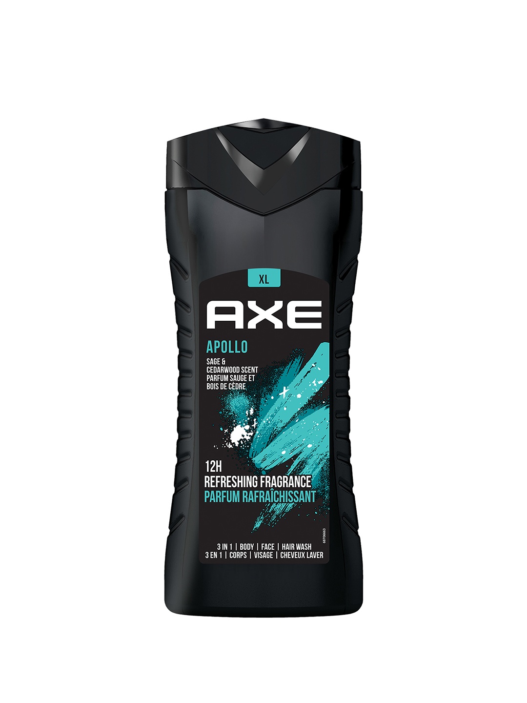 

AXE Men Apollo 3 in 1 Sage & Cedar Wood Scent Body, Face & Hair Wash - 400 ml, Black