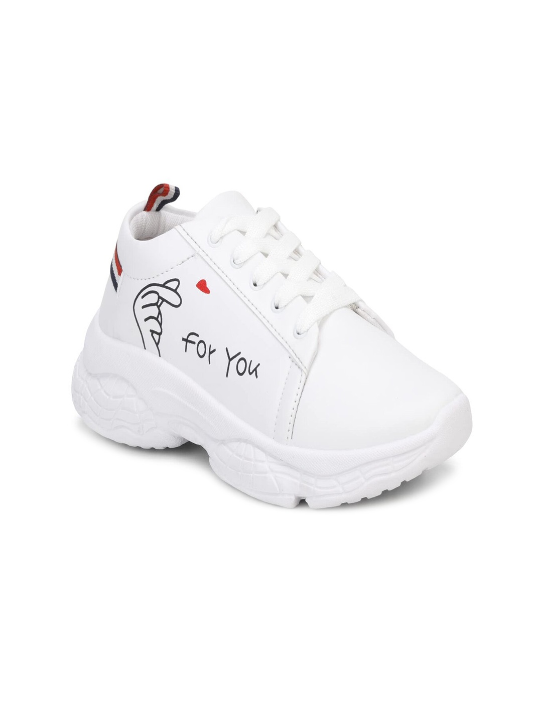 

HASTEN Women White Printed Sneakers