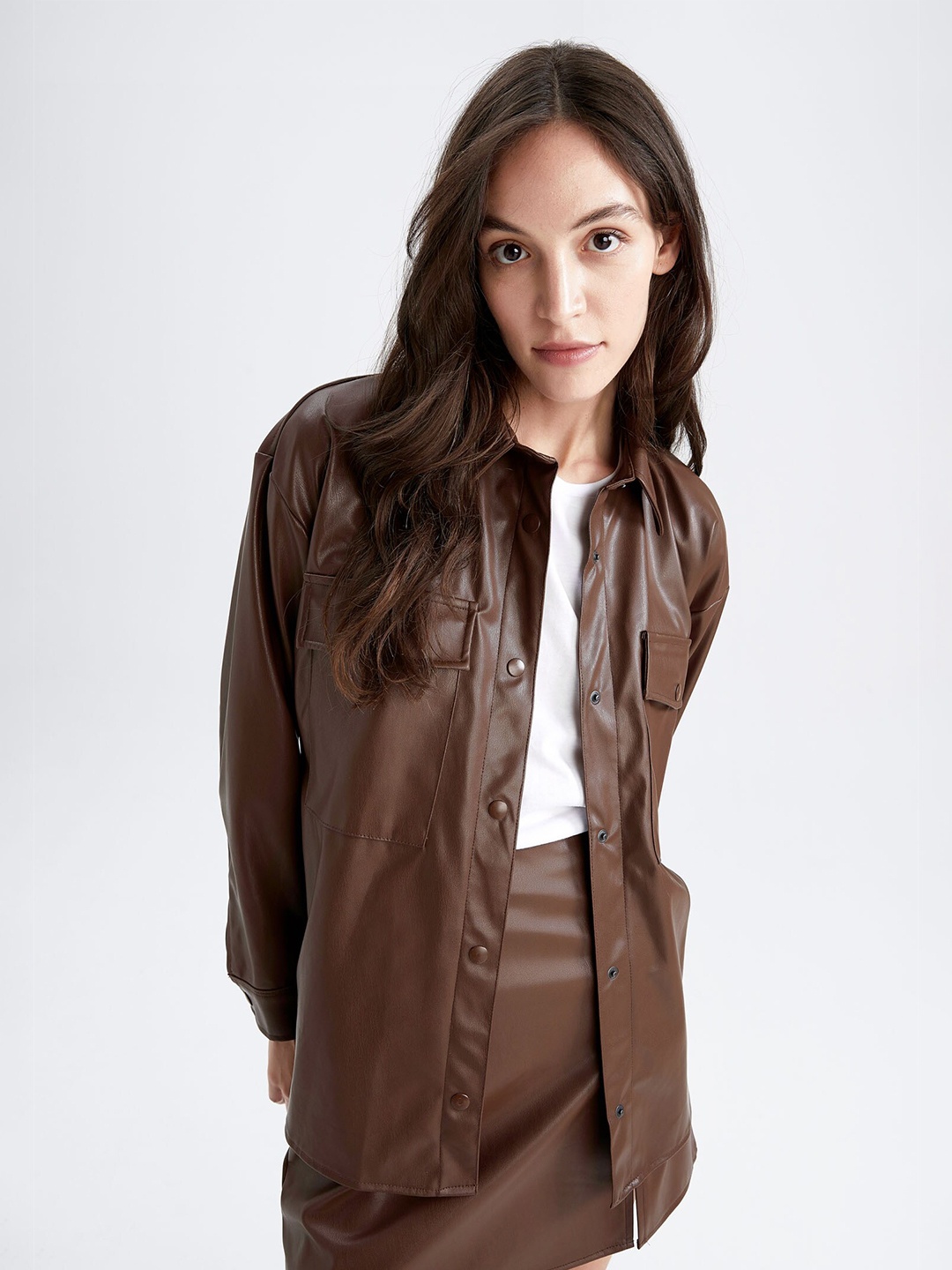 

DeFacto Women Brown Casual Shirt