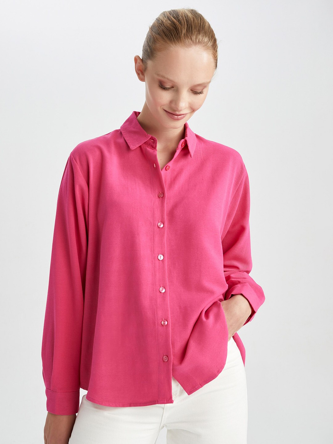 

DeFacto Women Pink Casual Shirt