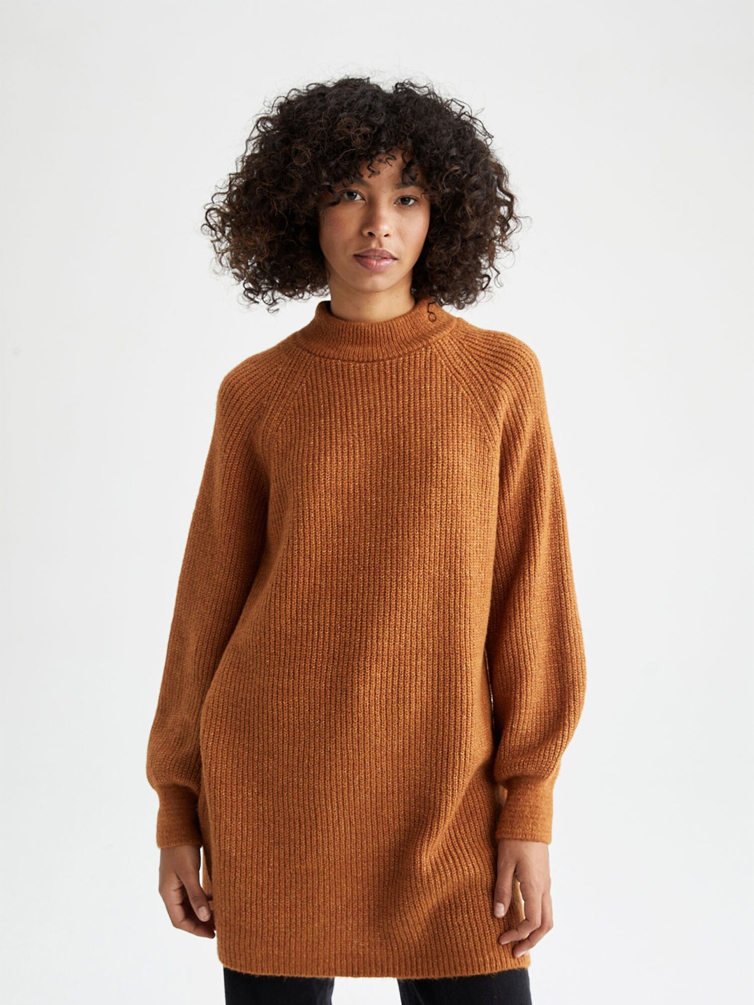 

DeFacto Women Mustard Longline Pullover
