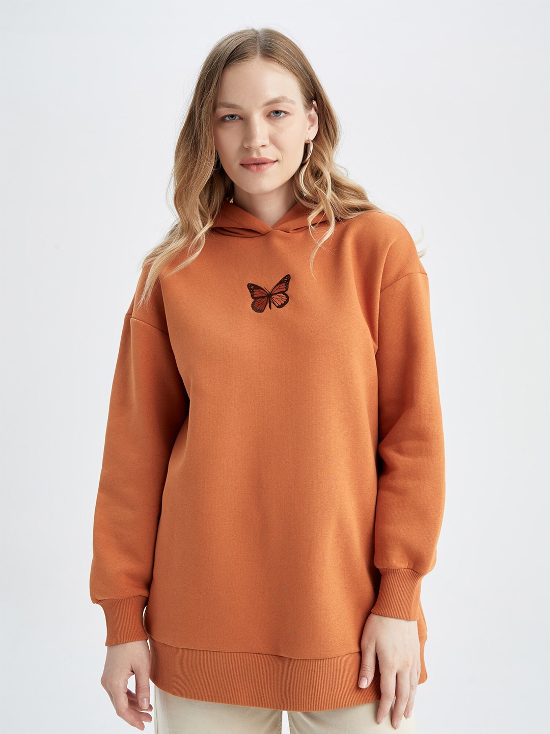 

DeFacto Women Orange Longline Pullover