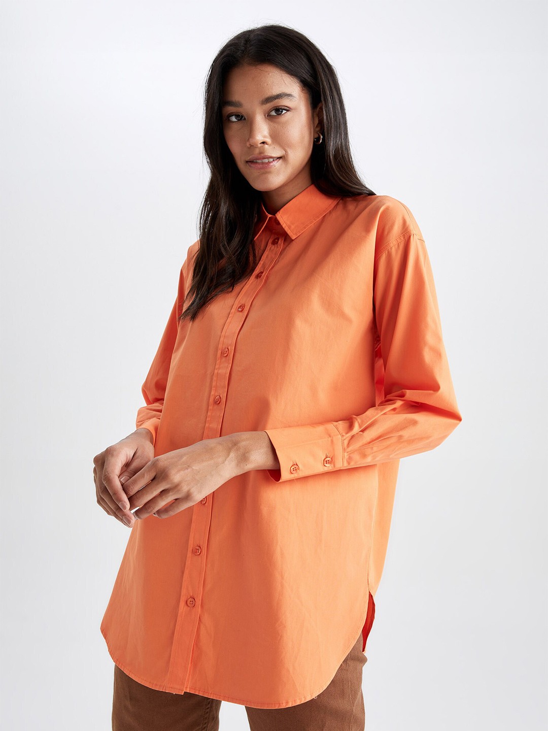 

DeFacto Women Orange Casual Shirt