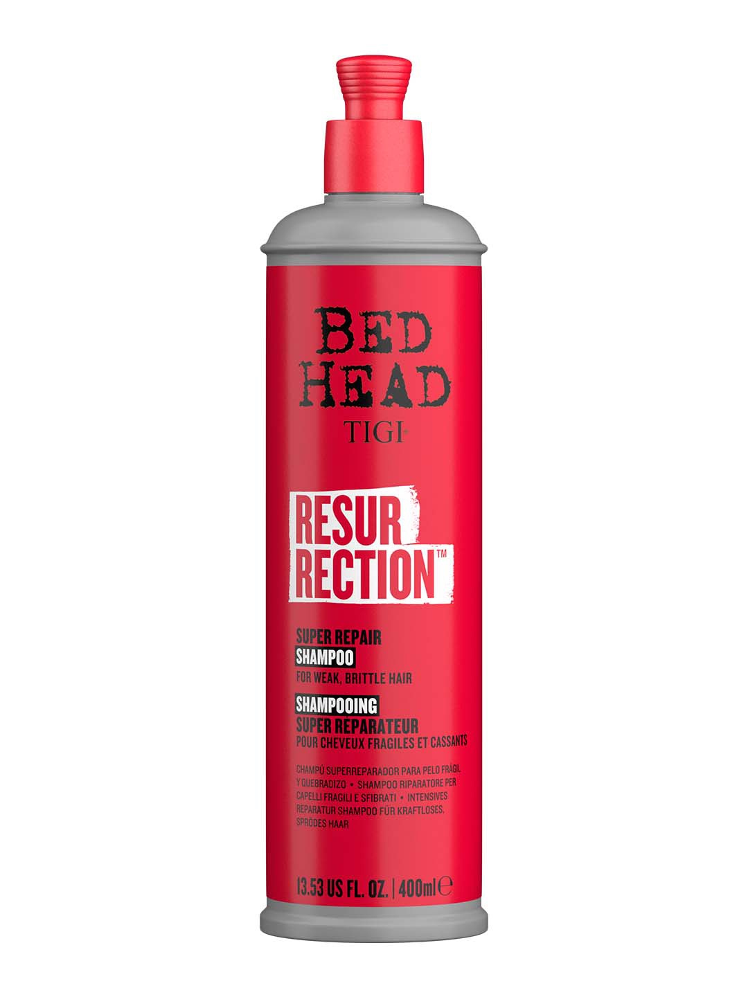 

TIGI Bed Head Resurrection Super Repair Shampoo for Weak & Brittle Hair - 400ml, Red