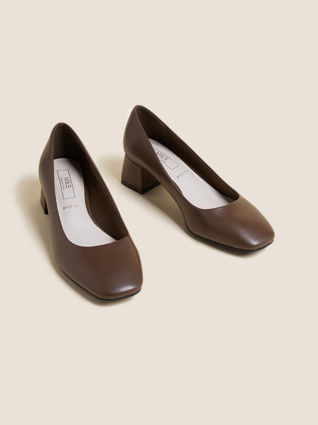 

Marks & Spencer Brown Work Block Pumps