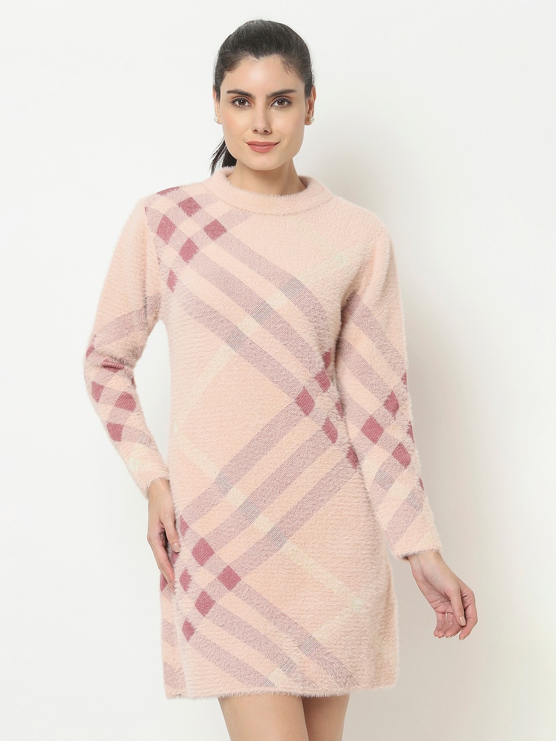 

Knitstudio Pink Checked Sweater Dress