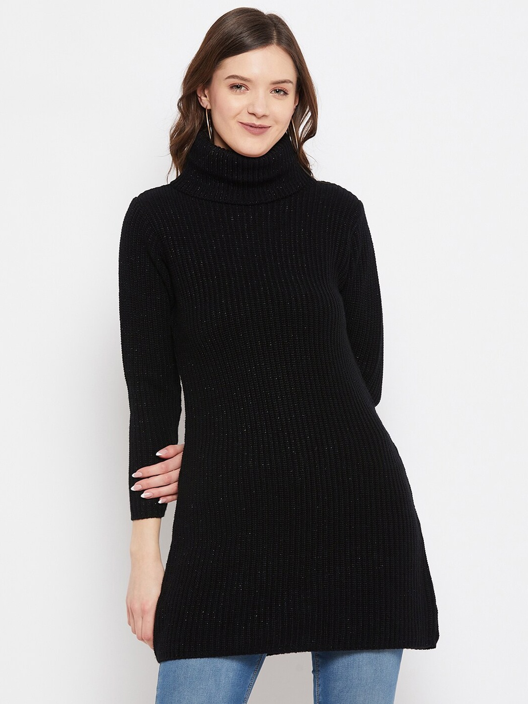 

Knitstudio Women Black Longline Pullover