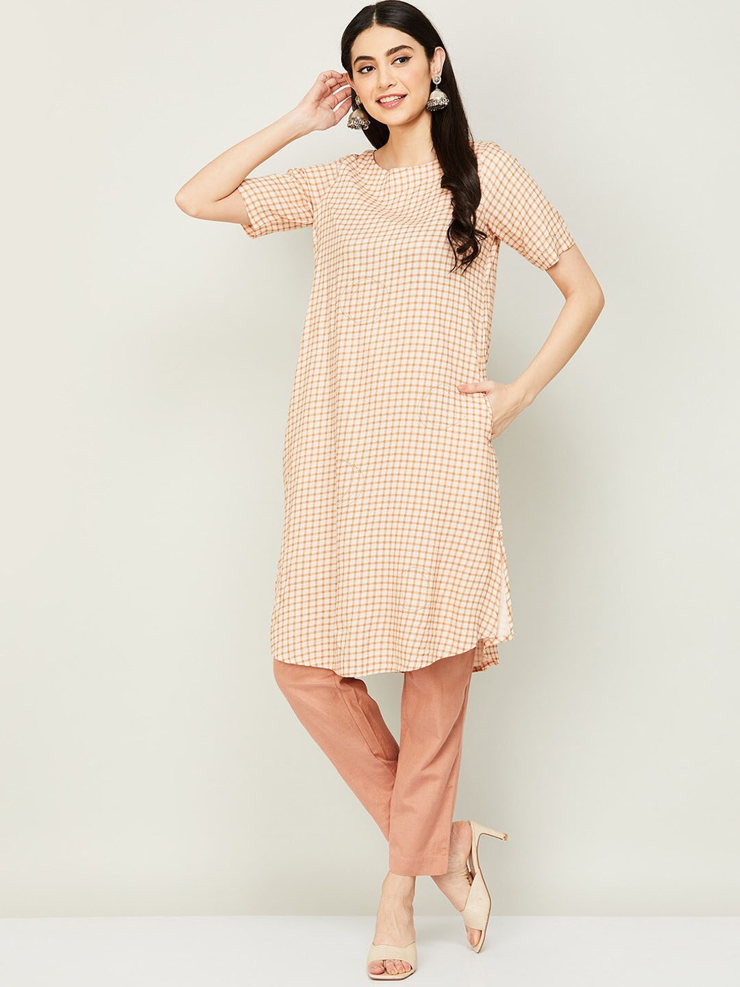 

Colour Me by Melange Women Peach-Coloured Kurta with Trousers