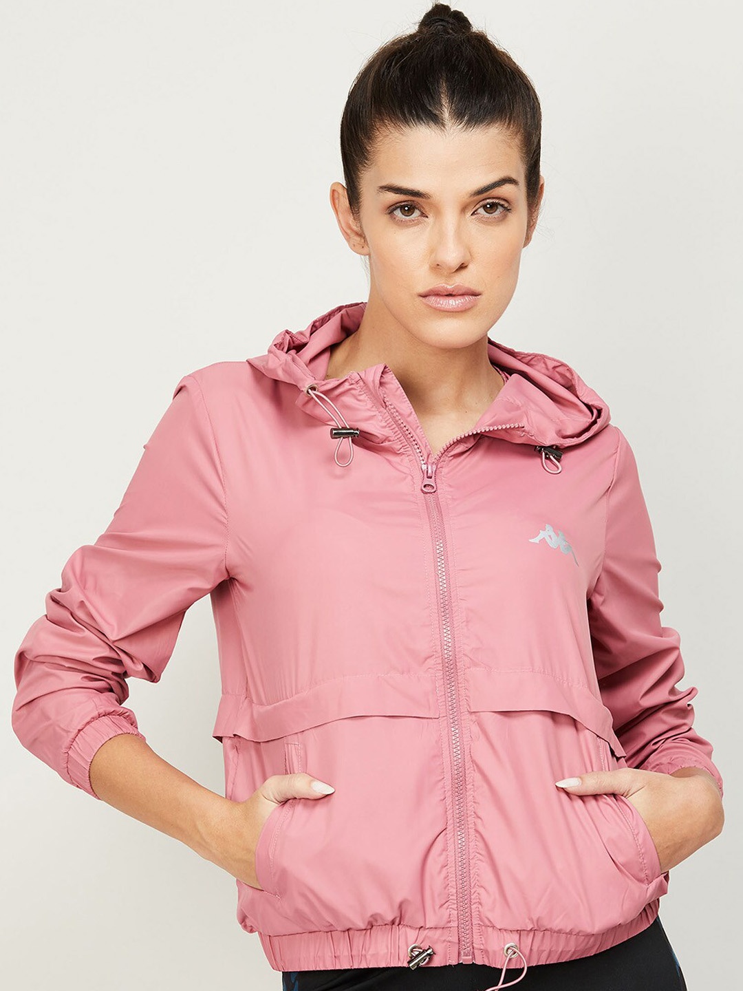 

Kappa Women Pink Lightweight Solid Sporty Jacket