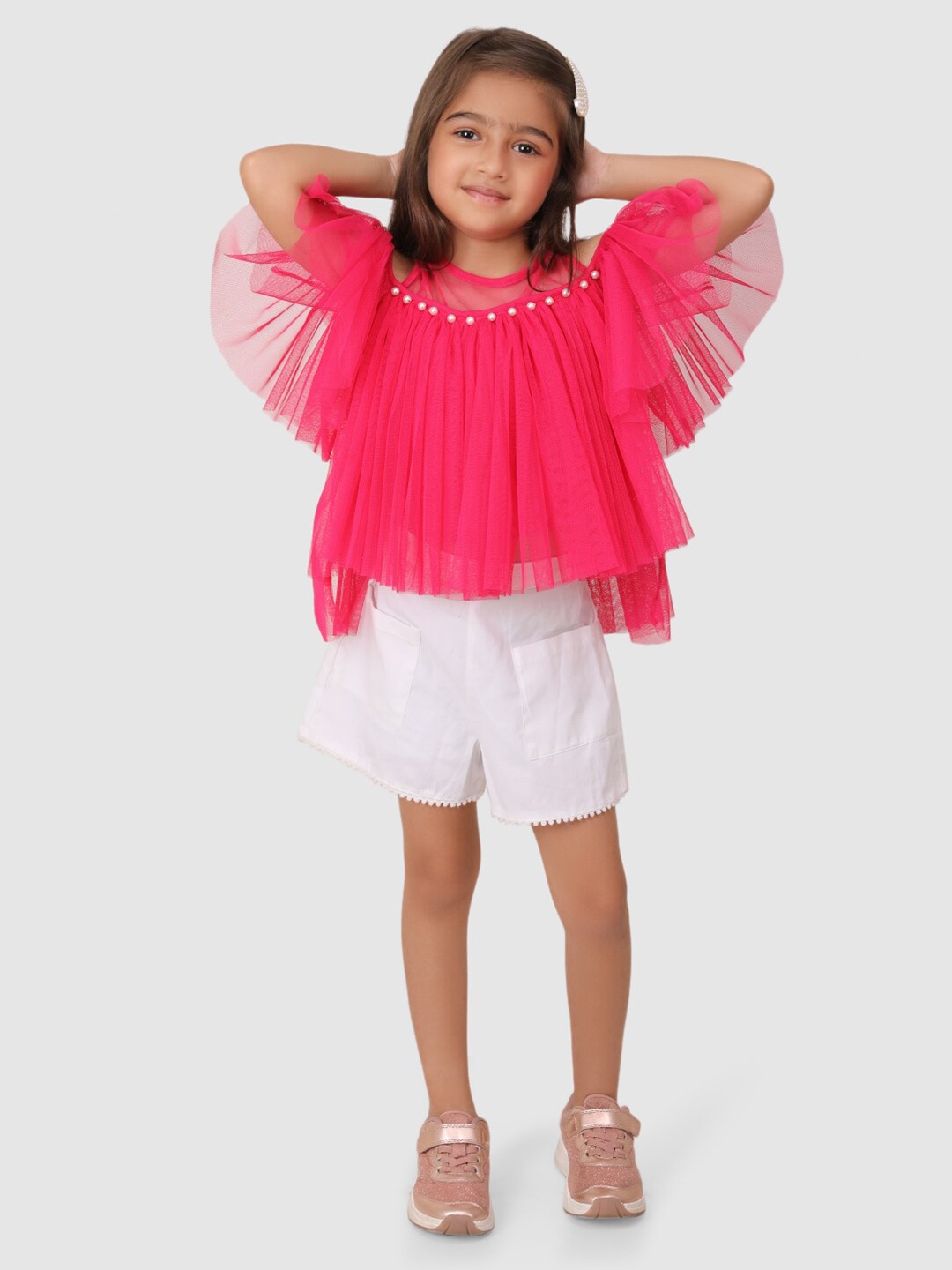 

Jelly Jones Pink Ruffles Net Top