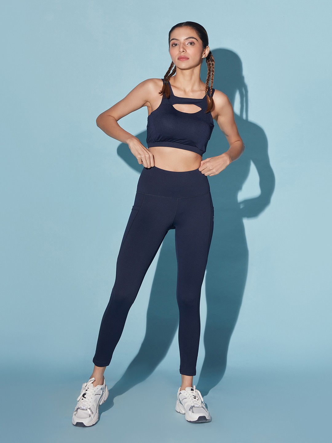 

KICA Women Navy Blue Solid Sports Co-Ords Set