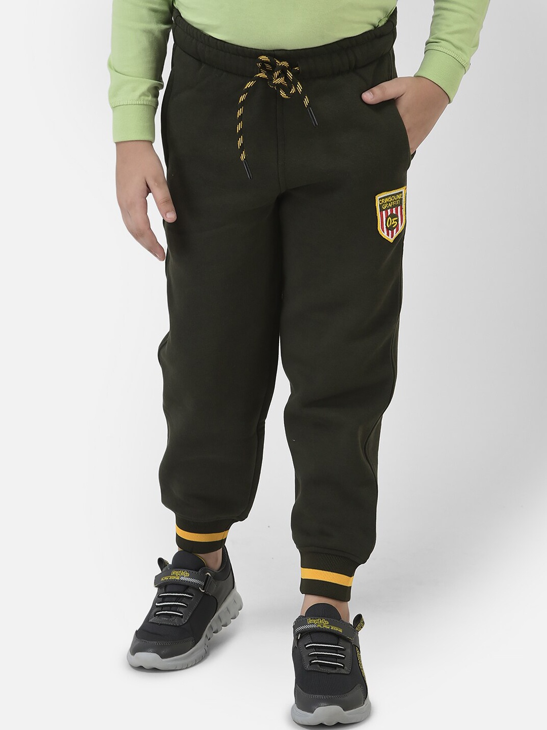 

Crimsoune Club Boys Olive Green Relaxed Joggers Trousers