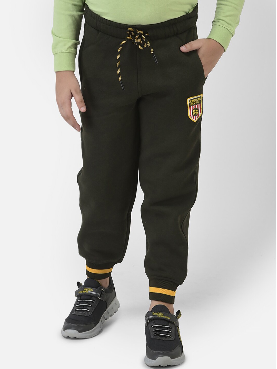 

Crimsoune Club Boys Olive Green Relaxed Joggers Trousers