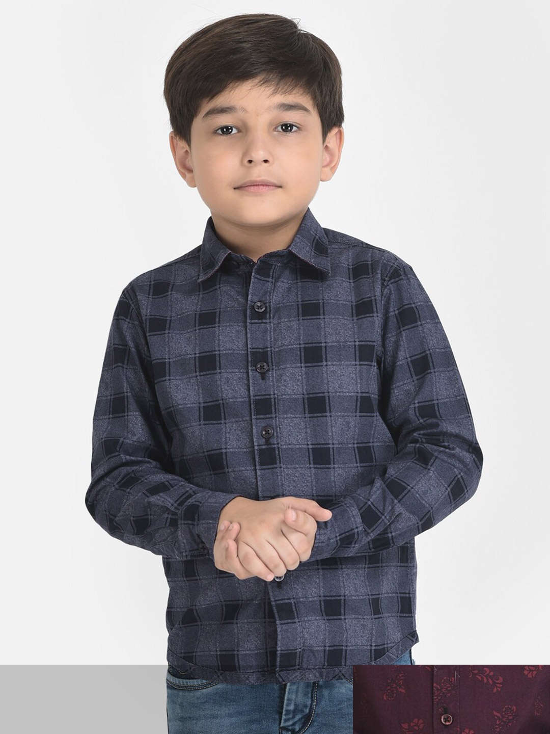 

Crimsoune Club Boys Multicoloured Comfort Checked Casual Shirt, Multi