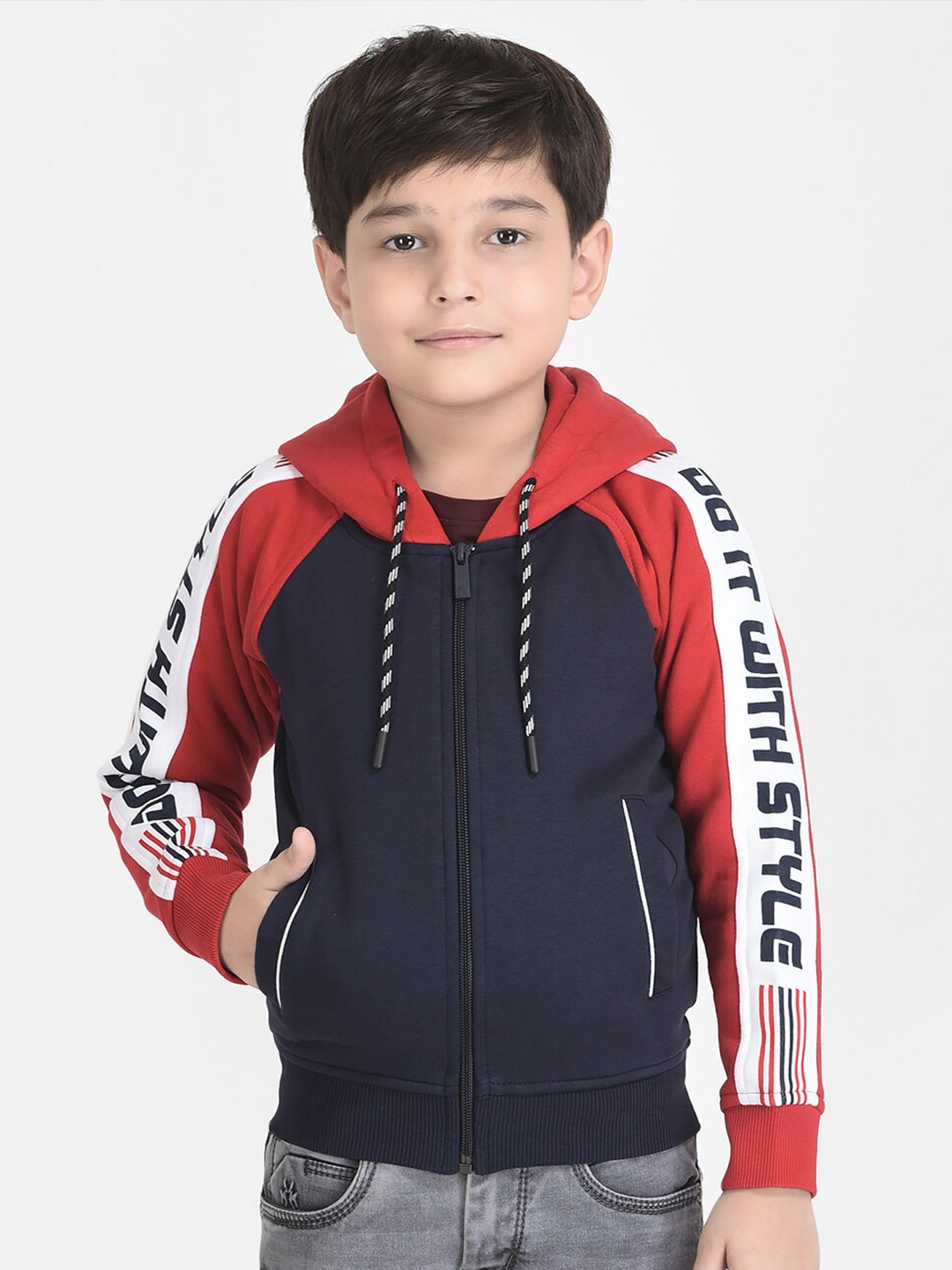 

Crimsoune Club Boys Navy Blue Hooded Sweatshirt