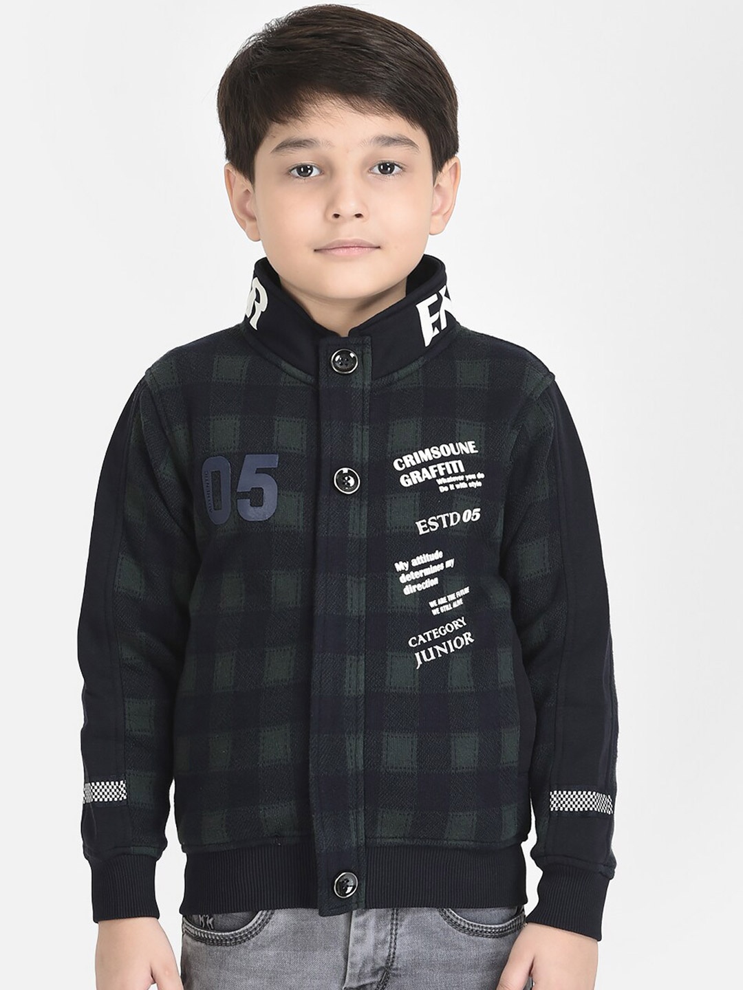 

Crimsoune Club Boys Green Printed Sweatshirt