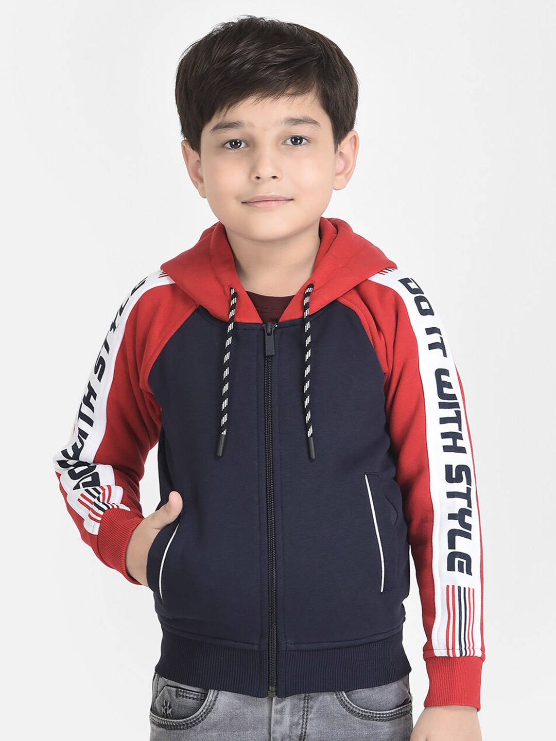 

Crimsoune Club Boys Navy Blue Hooded Sweatshirt