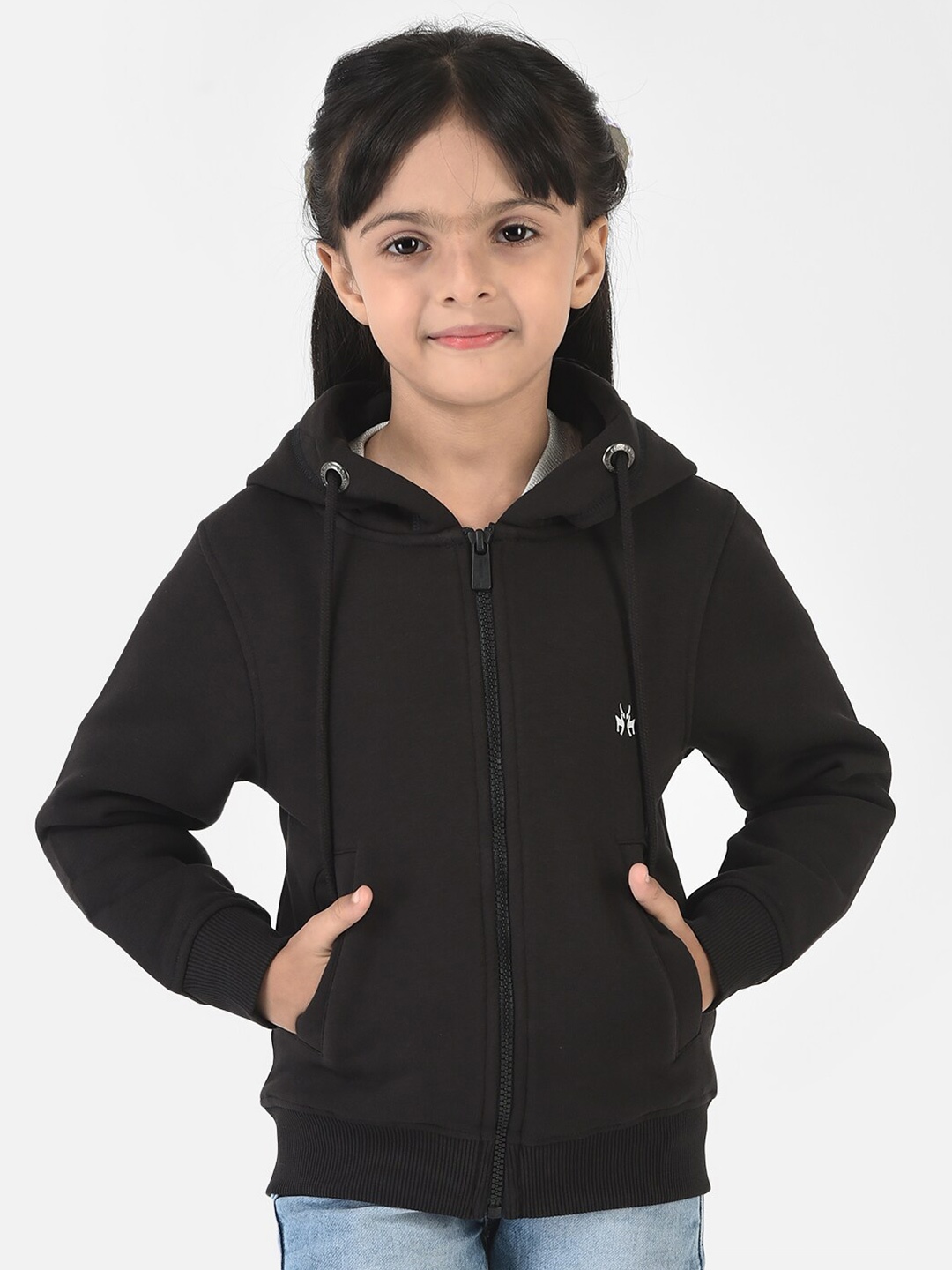 

Crimsoune Club Girls Black Hooded Sweatshirt