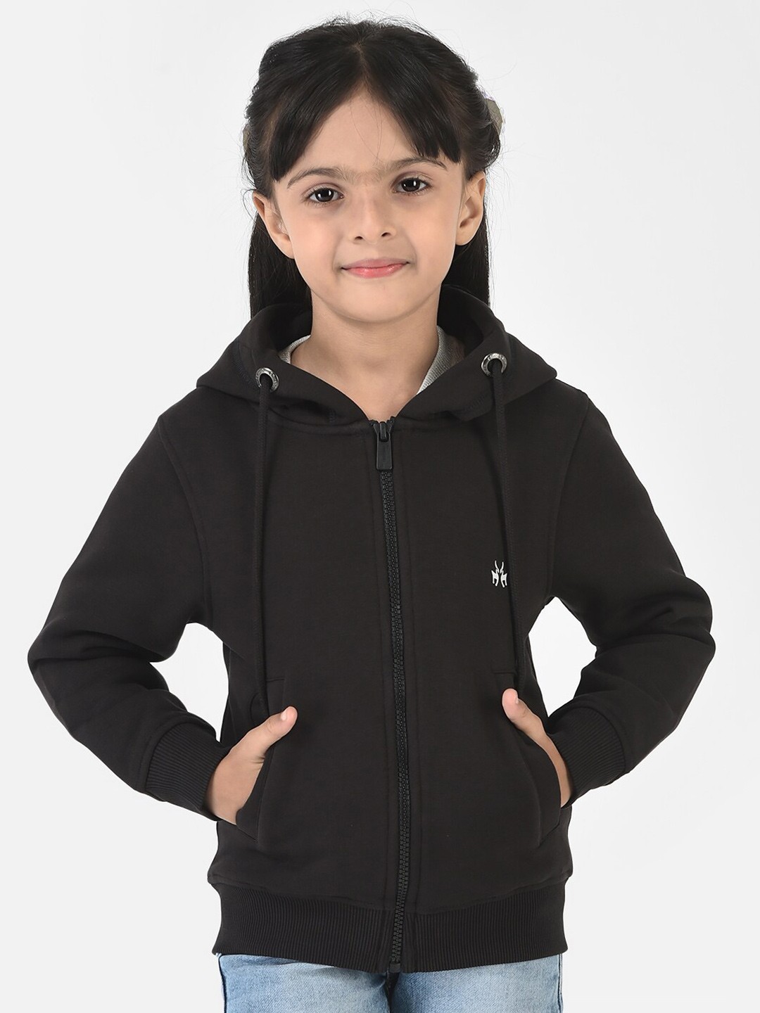 

Crimsoune Club Girls Black Hooded Sweatshirt