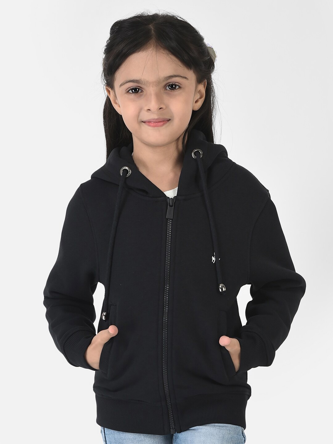 

Crimsoune Club Girls Navy Blue Hooded Sweatshirt