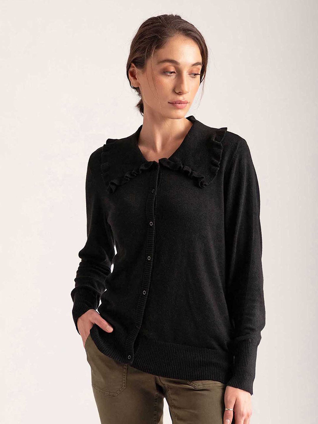 

B Copenhagen Women Black Solid Cardigan