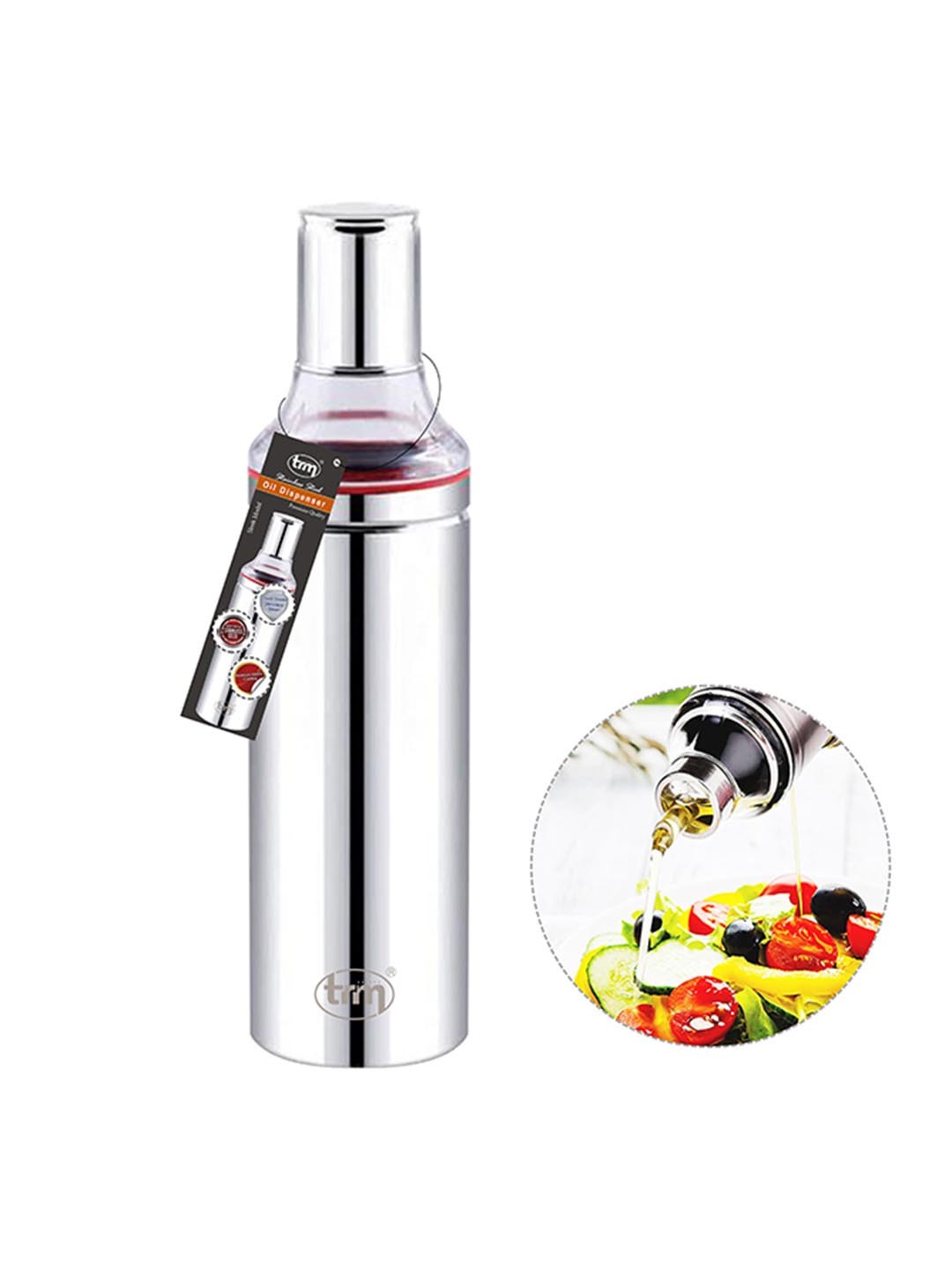 

TRM Silver-Toned Solid Stainless Steel Oil Dispenser