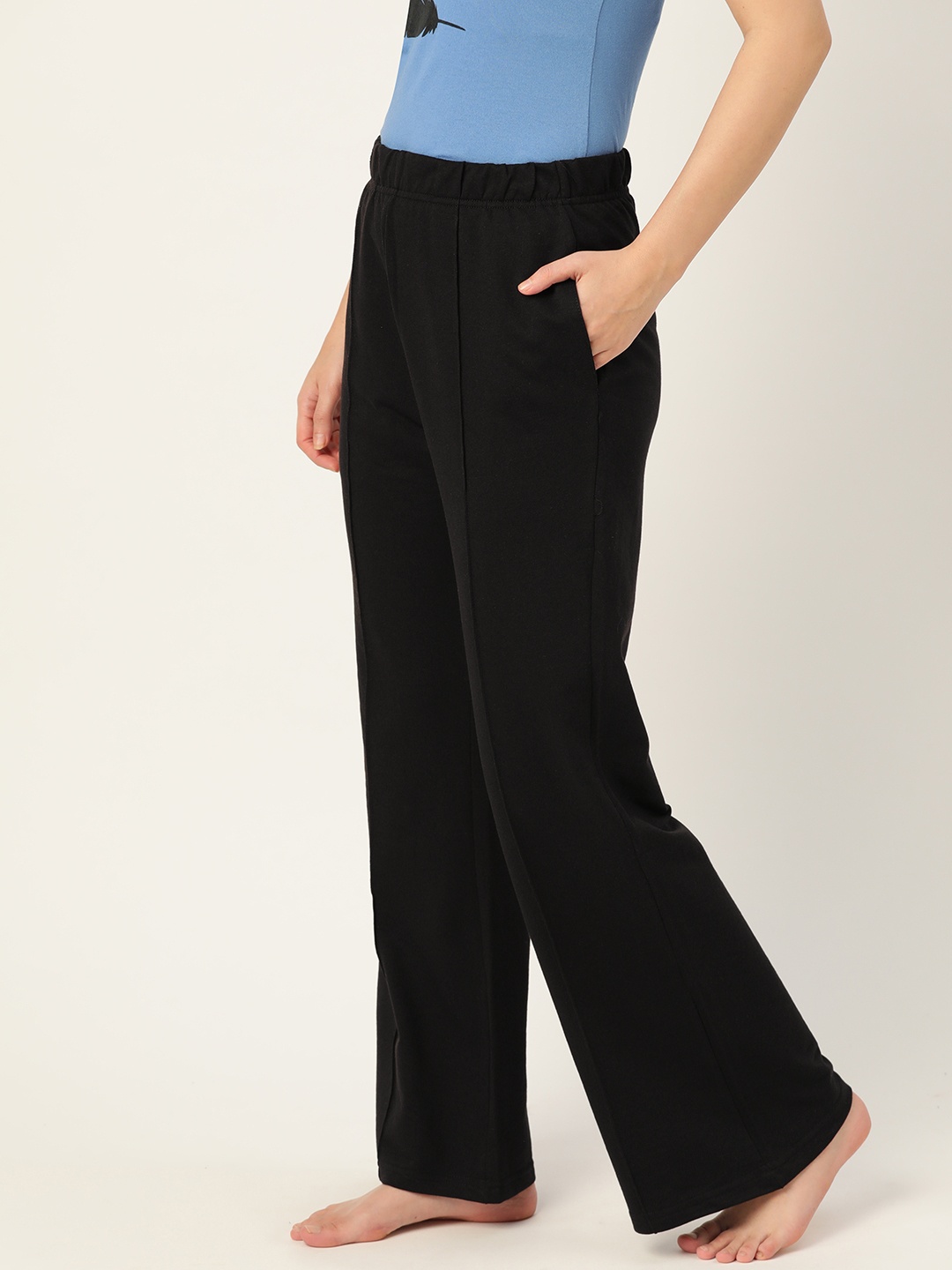

ETC Women Black Solid Cotton Lounge Pants