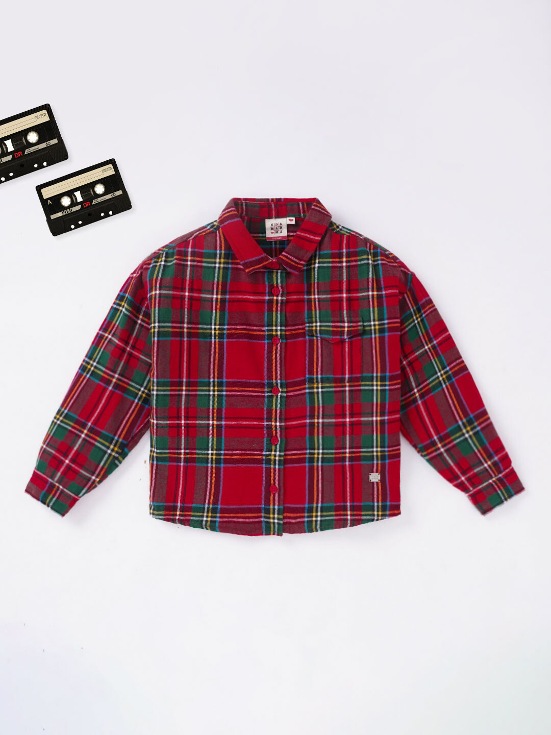 

Ed-a-Mamma Girls Red Tartan Checks Checked Casual Shirt