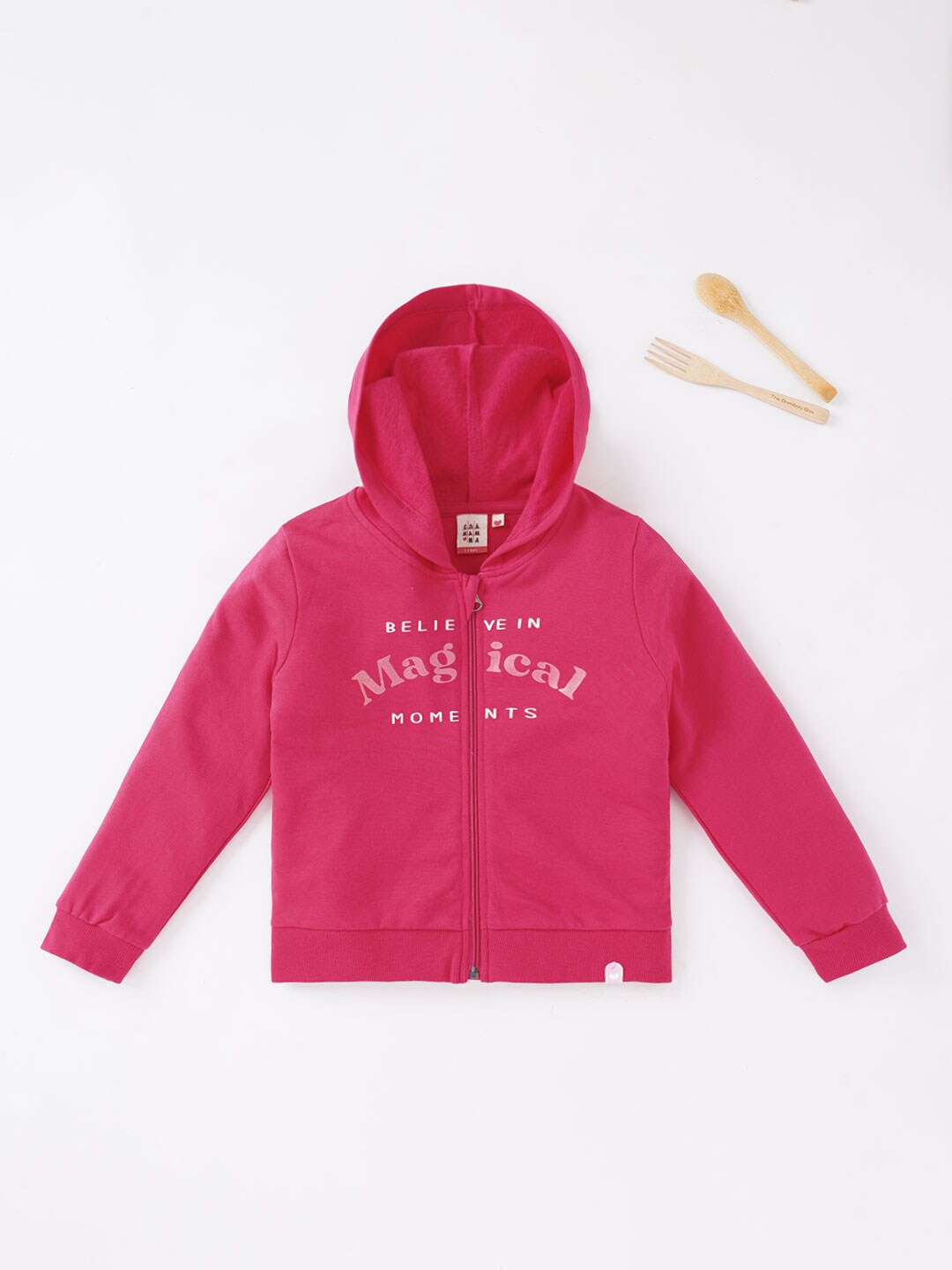 

Ed-a-Mamma Girls Pink Crop Open Front Jacket with Embroidered