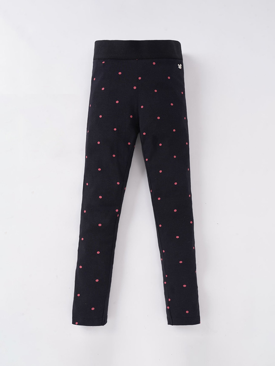 

Ed-a-Mamma Girls Black & Pink Printed Cotton Ankle-Length Leggings