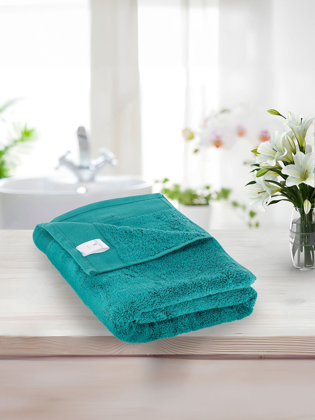 

MAYFAIR HOMES LONDON Green Solid GSM 590 Pure Cotton Bath Towel