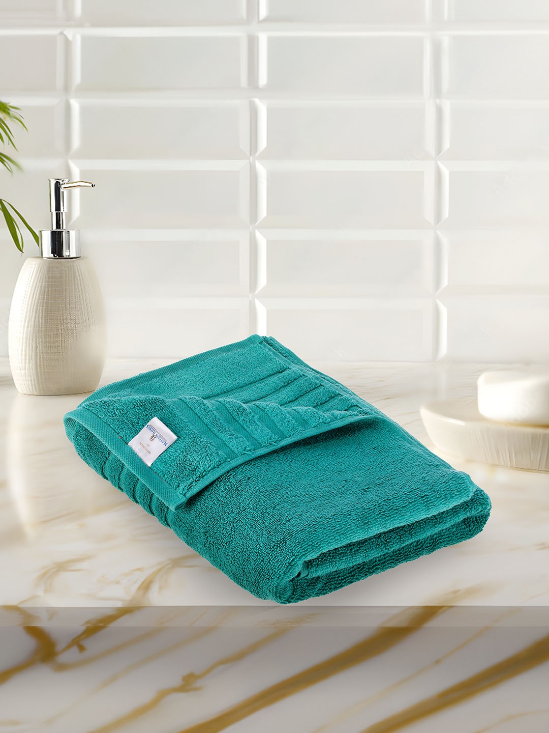 

MAYFAIR HOMES LONDON Green Solid 560 GSM Pure Cotton Bath Towel