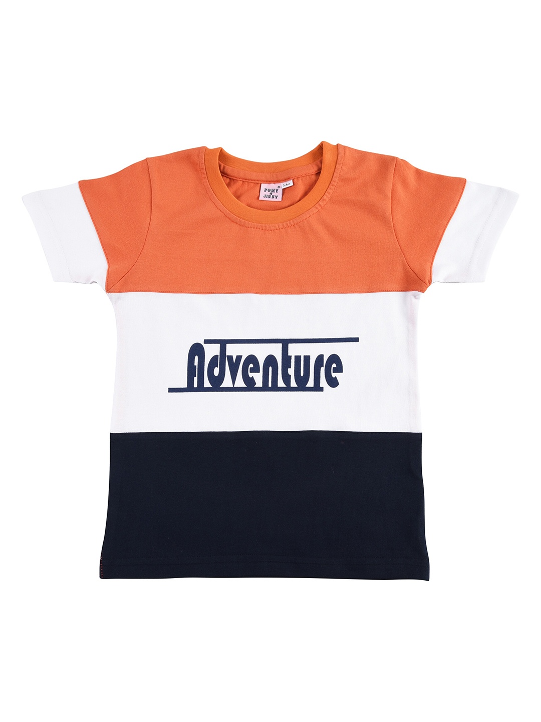 

POMY & JINNY Boys Multicoloured Colourblocked Applique Slim Fit T-shirt, Multi