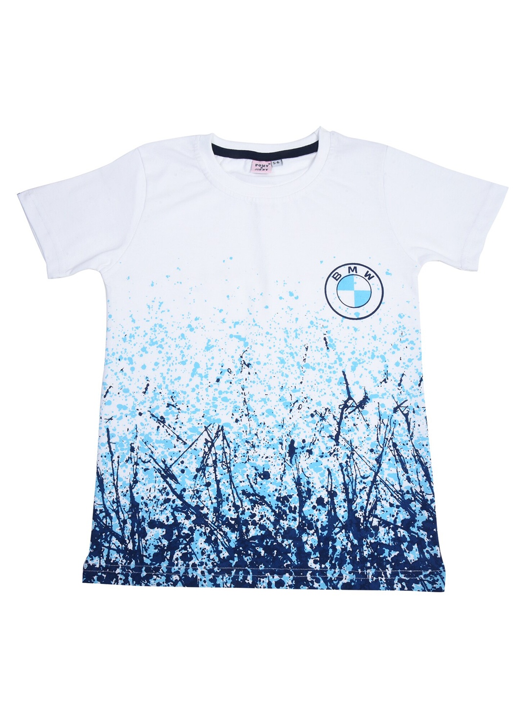 

POMY & JINNY Boys White Printed Slim Fit T-shirt