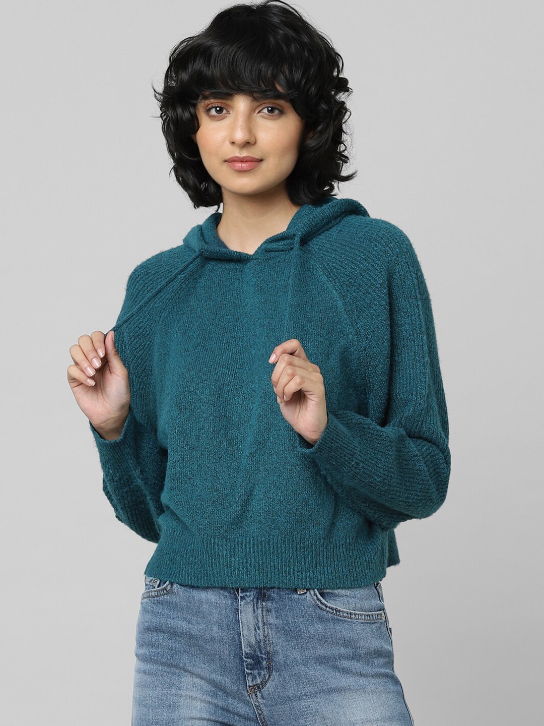 

ONLY Women Green Solid Pullover