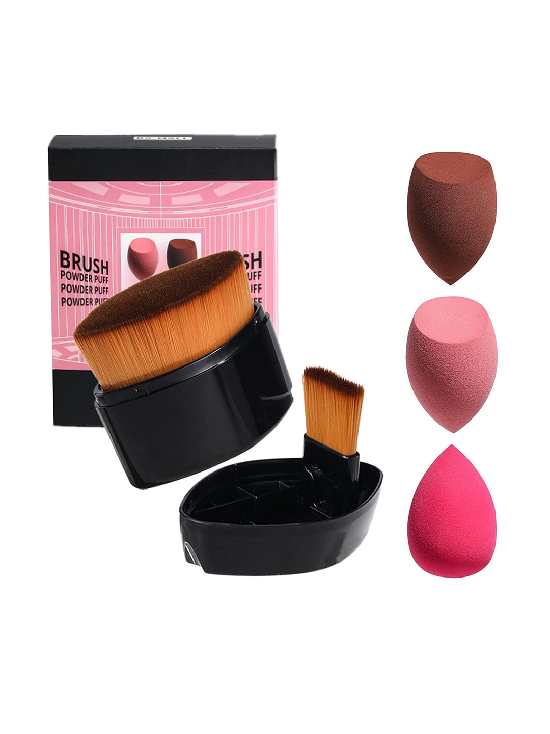 

BS-MALL Set Of 5 Makeup Brushes & Sponge Kit, Multi