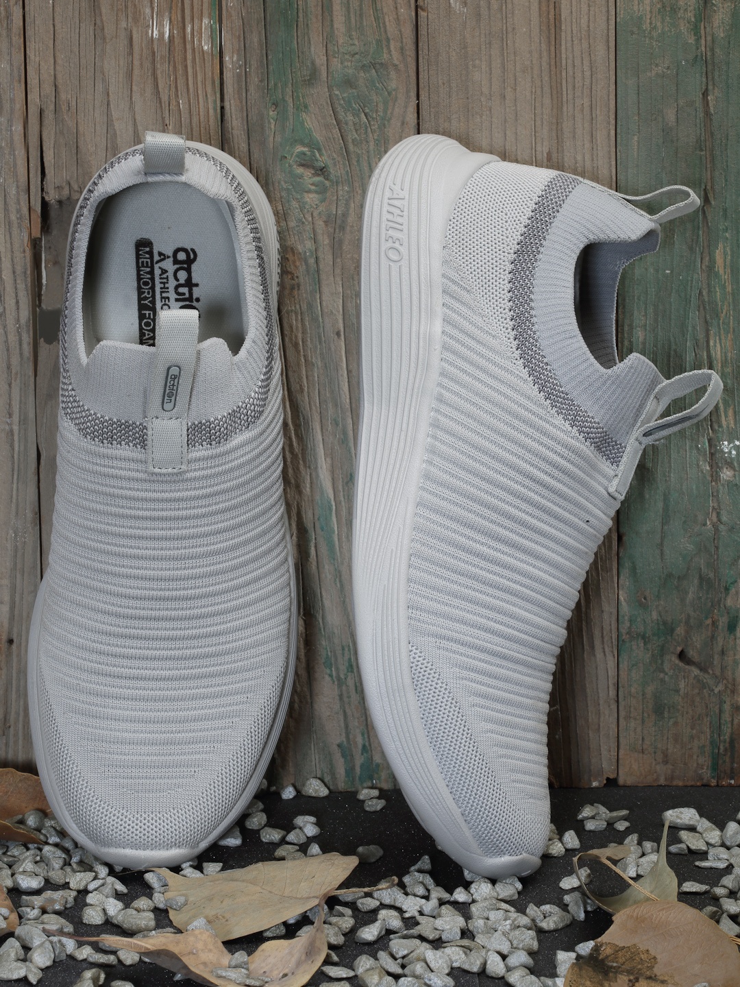 

Action Men Beige Mesh Running Non-Marking Shoes