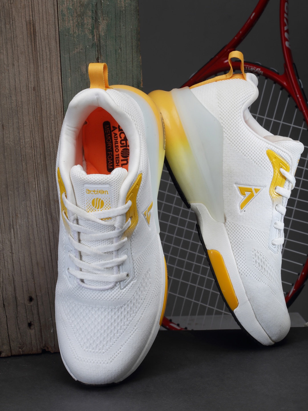 

Action Men White Synthetic Running Non-Marking Shoes