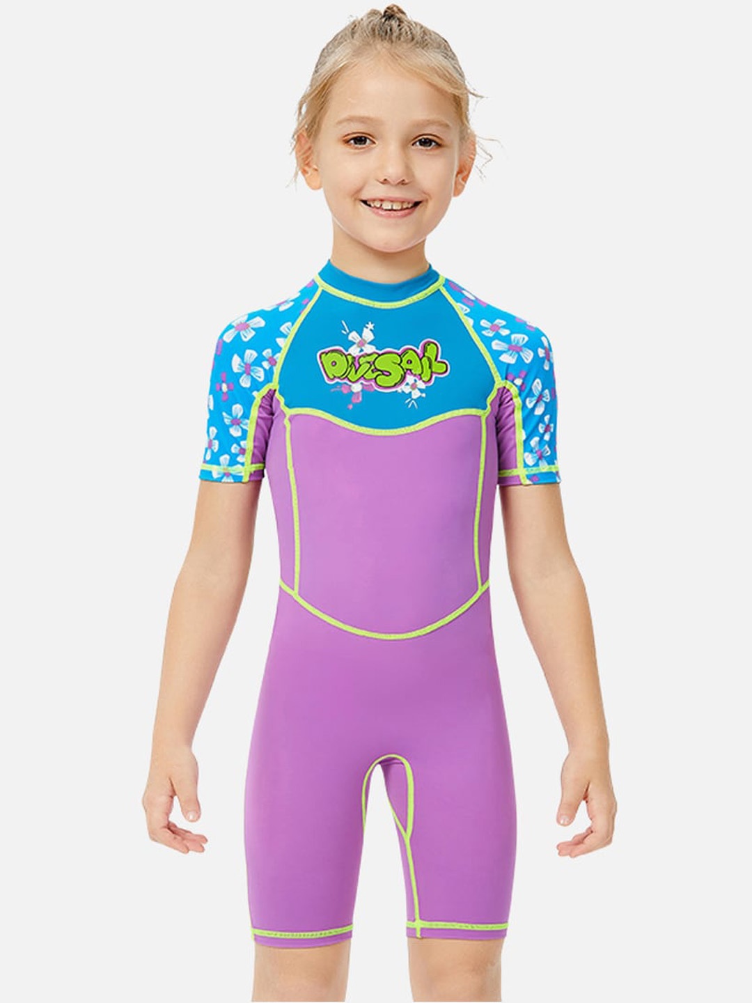 

Little Surprise Box LLP Kids Purple & Blue Colourblocked Legsuit