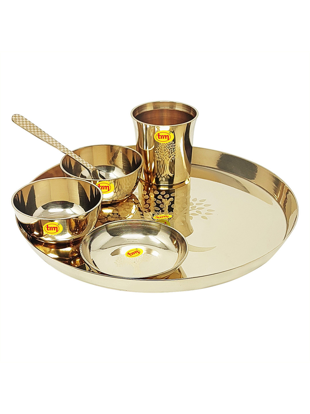 

TRM 6 Pieces of Copper-Toned Copper Glossy Dinner Set