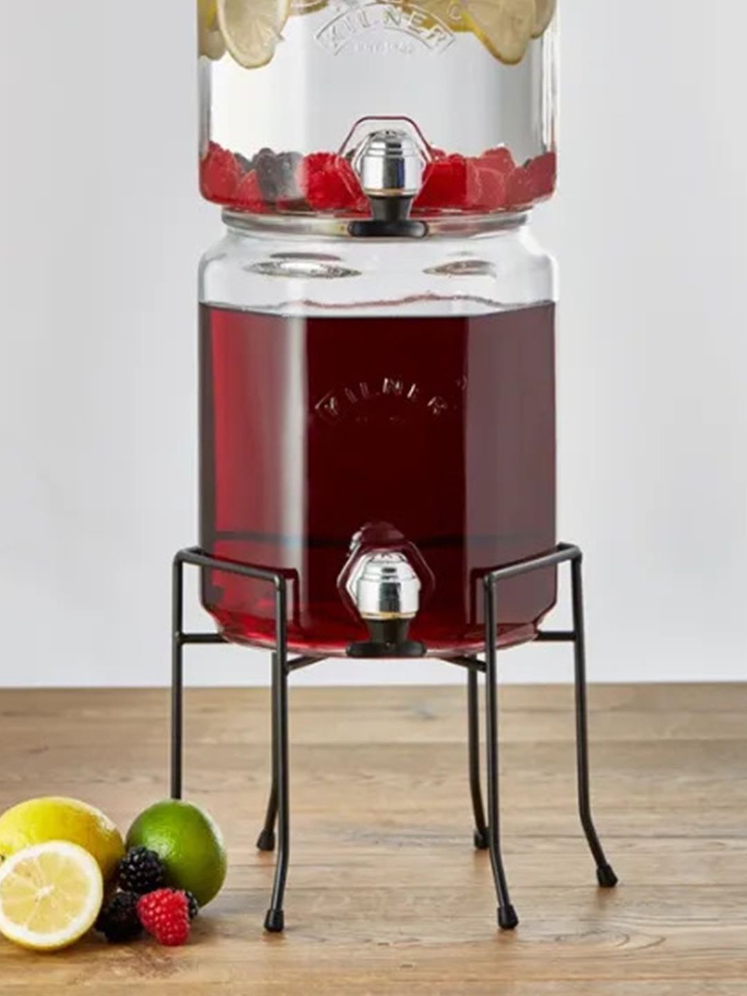 

KILNER Black Solid Metal Drink Dispenser Stand
