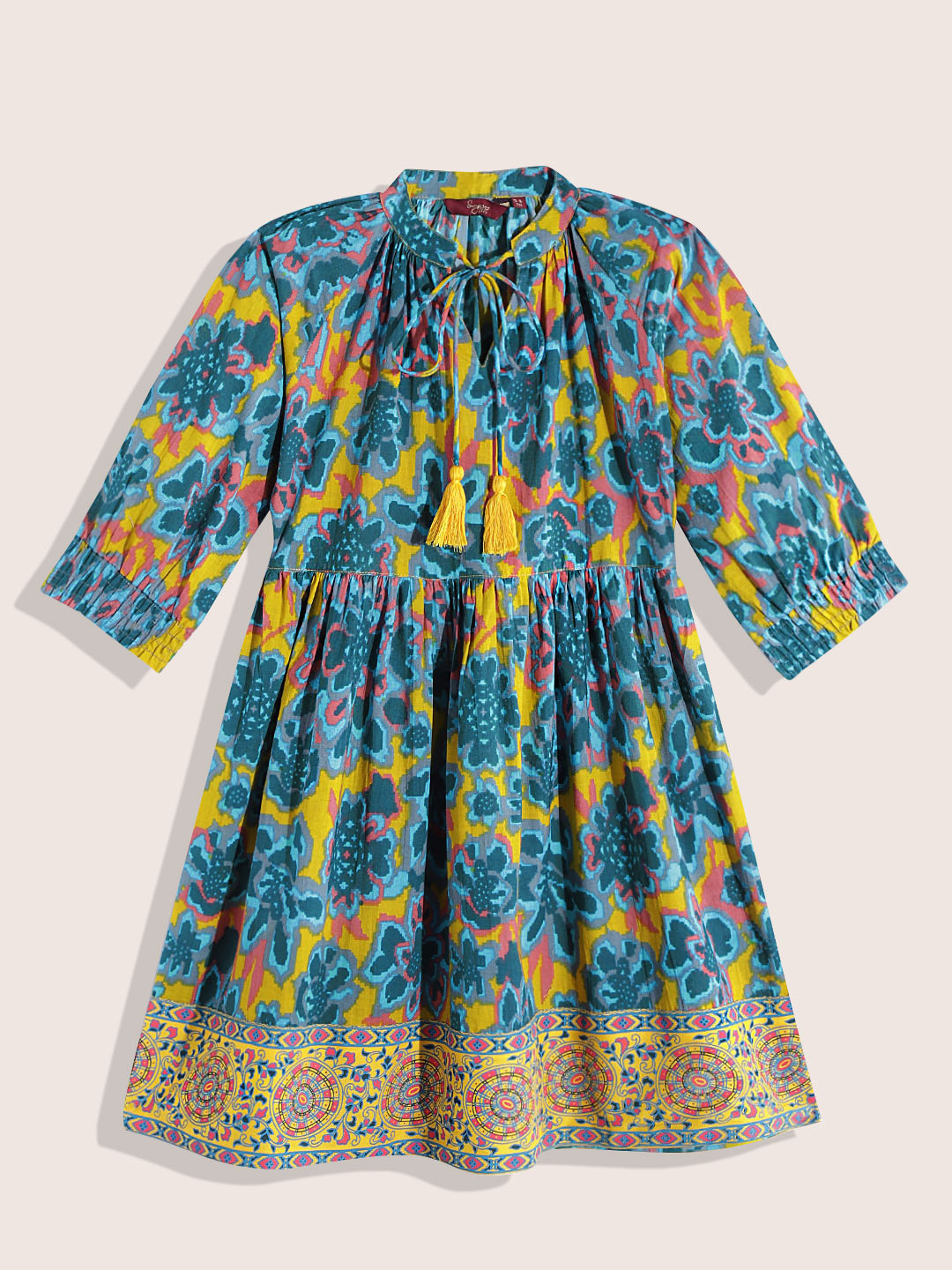 

Sangria Girls Tie & Dye Print A-Line Ethnic Dress, Multi